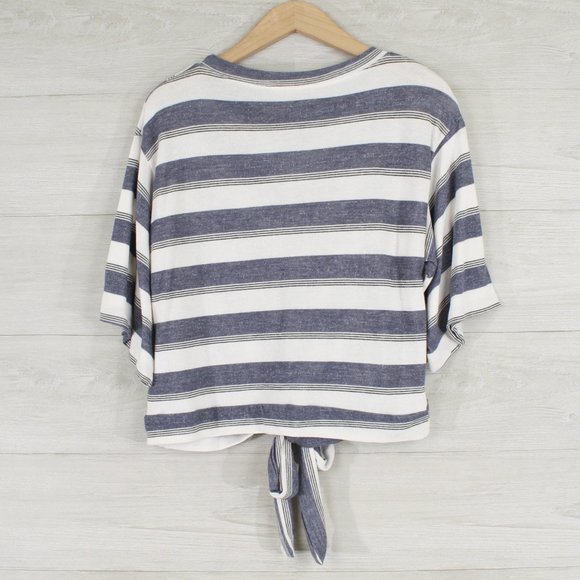 SOLD OUT!!  🥰ILLA ILLA Chevron Stripe Tie Front Tee - Picture 2 of 6